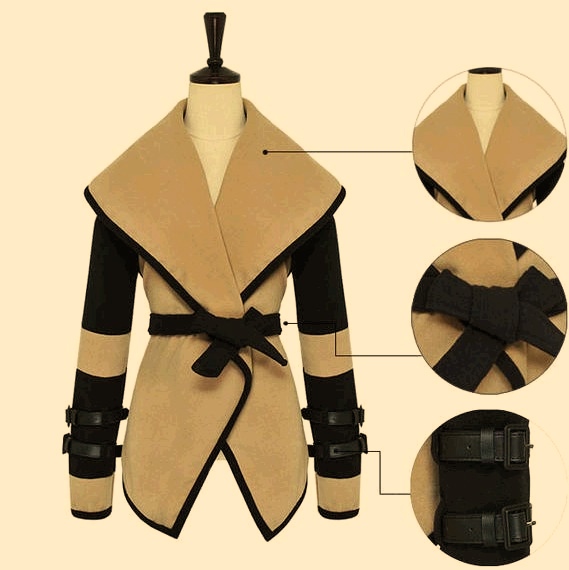 2014 new summer fashion autumn coat for women european style victoria personality shawl lapel wool coat 1