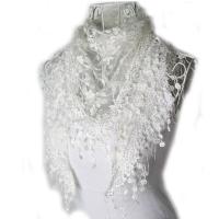 2015 autumn winter lace tassel sheer burntout silk floral design triangle shape mantilla scarf wrap shawl