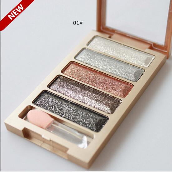 2015 new brand 5 color eyeshadow makeup eye shadow palette super flash diamond eyeshadow high quality 1