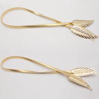 2015 new fashion women belt gold plated metal belt women all match alloy leaf elastic waistband 1