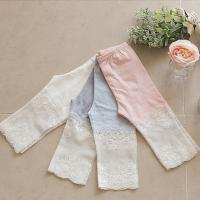 2016 baby girl lace stitching knee length leggings cotton good quality preschool children girls kids leggings