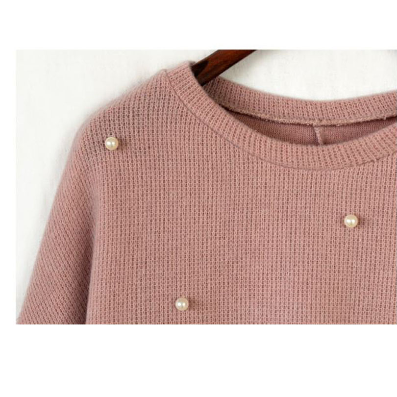 2016 new autumn winter sweater women pearl fashion o neck long sleeve jumper pullovers sweaters women 2