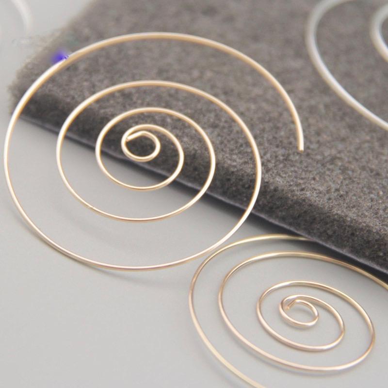2016 new charms simple boho ethnic totem large swirl spiral hoop earrings for women koru wire 1