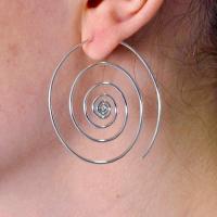2016 new charms simple boho ethnic totem large swirl spiral hoop earrings for women koru wire