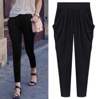 2016 summer plus size xl 5xl casual loose stretch women palazzo pants pocket harem style dollar