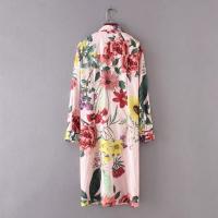 2017 mode femmes twist noeud volants fleur imprimer ray chemises manches longues blouses casual tops faciles 4