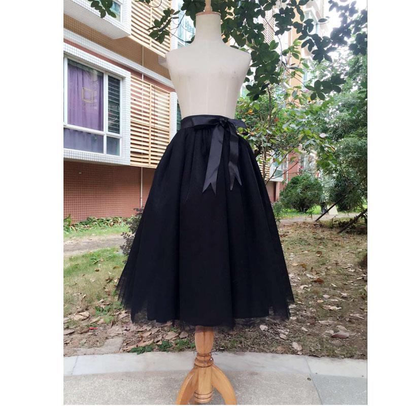 5xl xxl women red tulle midi skirt with bow tie lolita ladies elegant bridal fashion skirts