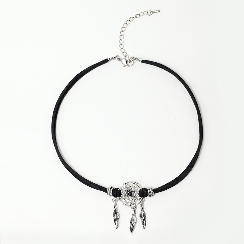 Artilady factory wholesale dreamcatcher charms black necklace 1