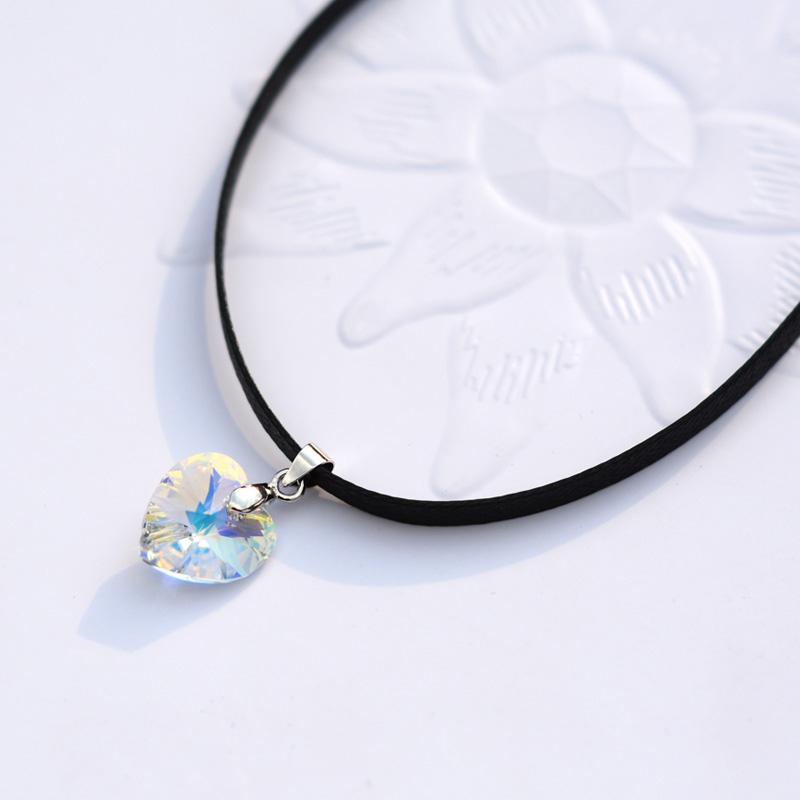 Baffin coeur pendentif collier ras du cou cristaux de swarovski l ments corde cha ne collier 1