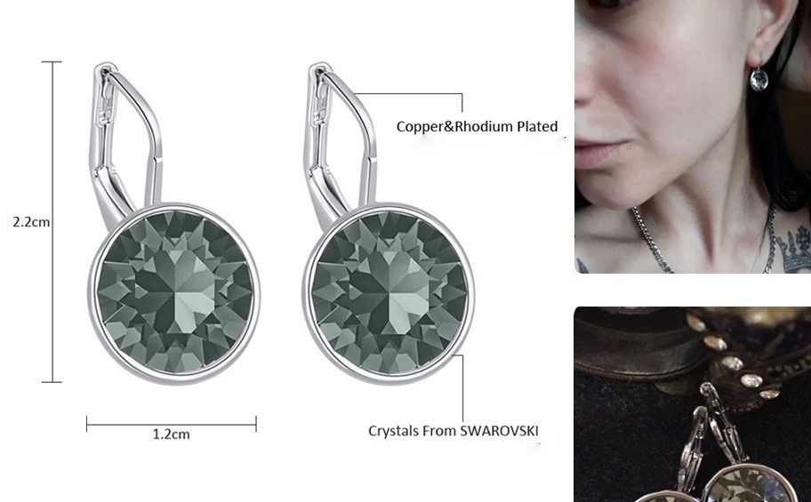 Baffin d origine cristaux de swarovski bella mini piercing boucles d oreilles 2017 de mode boucles 1