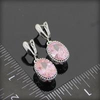 Beautiful princess pink topaz women 925 sterling silver jewelry sets silver earrings pendant necklace rings free 2