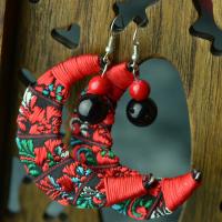 Big star handmade chinese wind fabric moon dangle earrings new original ethnic jewelry national flavor lace 2