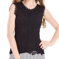 Blusas femininas 2015 fashion tropical women blouses sexy lace shirt sleeveless worsted design solid pattern female