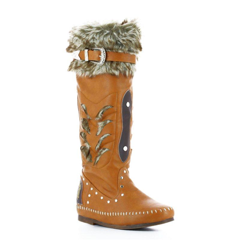 Bottes a clous et fourrure camel milanelli 1