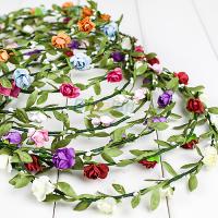 Bride headband flower boho lady girl female floral festival wedding garland forehead hair bridemaid head band