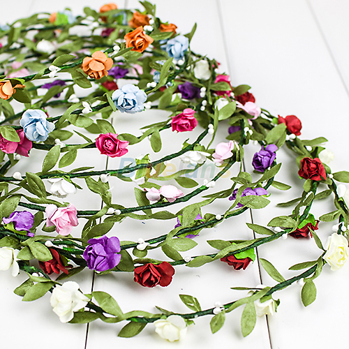 Bride headband flower boho lady girl female floral festival wedding garland forehead hair bridemaid head band