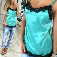 Fashion sexy women camisoles summer casual lace patchwork vest tops sleeveless tank tops t shirt