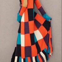 Fashion unique paragraph british style floor length sweater outerwear tassel one piece dress patchwork lacing long