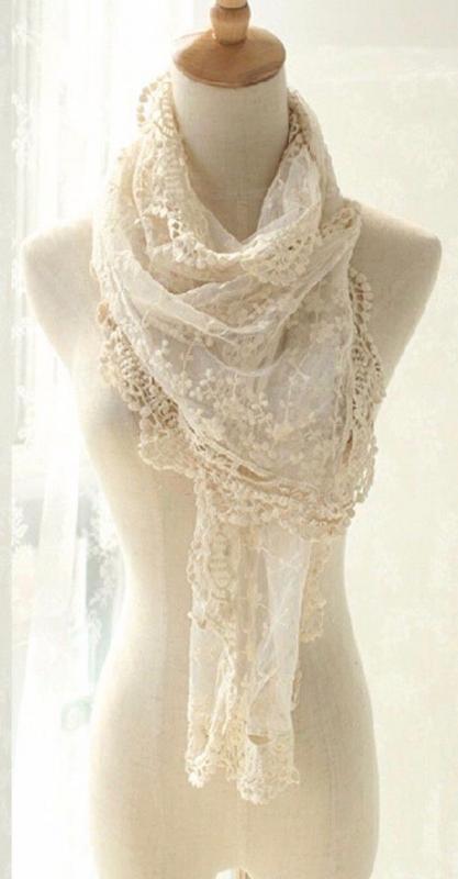 Femmes dentelle cape charpe ultra longue en soie de lait gland d coupe crochet cashers en