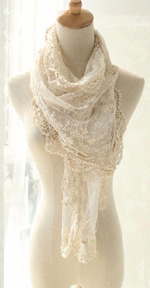 Femmes dentelle cape charpe ultra longue en soie de lait gland d coupe crochet cashers en