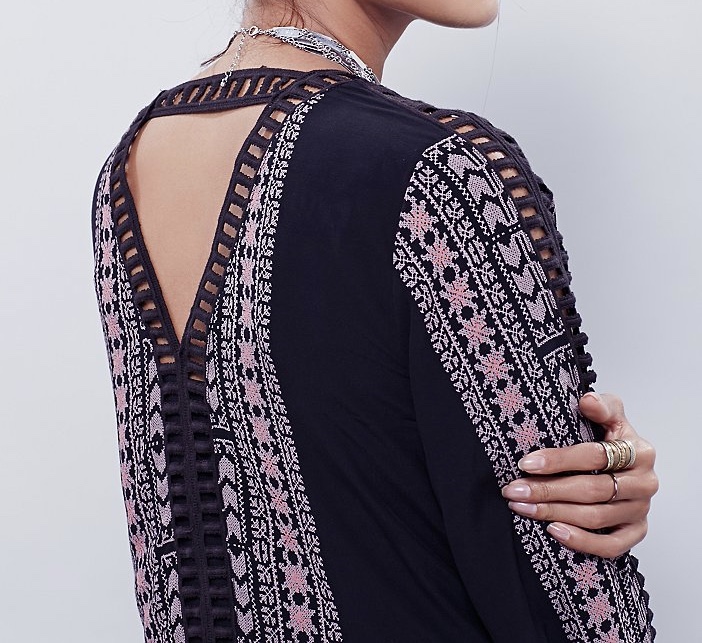 Free people onyx combo womens melrose printed mini dress black product 2 366050253 normal