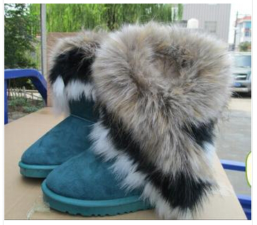 Free shipping warm winter boots tall artificial snow fox connie tassel shoes