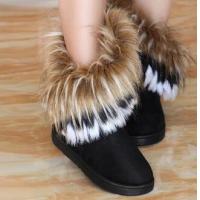 Free shipping warm winter boots tall artificial snow fox connie tassel shoes 1
