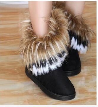 Free shipping warm winter boots tall artificial snow fox connie tassel shoes 1