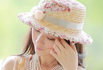 Gentlewoman lacework floral straw hat flat topped fedora derby hat travel cap