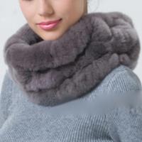 Hot sale real fur scarf female handmade genuine rex rabbit fur scarf women winter fur wraps 1