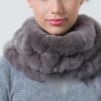 Hot sale real fur scarf female handmade genuine rex rabbit fur scarf women winter fur wraps