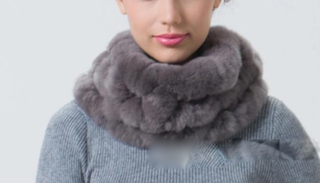 Hot sale real fur scarf female handmade genuine rex rabbit fur scarf women winter fur wraps
