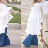 Hot sale retail ins children girls vintage ruffles dresses baby girl clothes for spring and summer