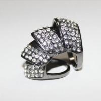 Hotselling rhinestoned crystal hip hop chevron knuckle ring size 7 1