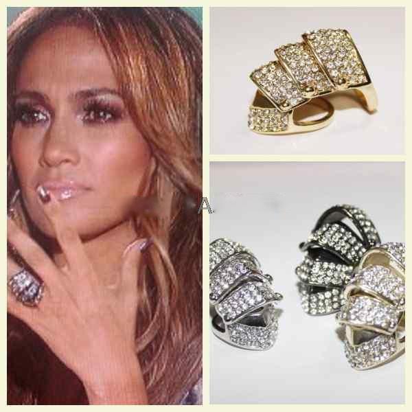 Hotselling rhinestoned crystal hip hop chevron knuckle ring size 7