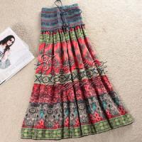 Mode double deux usure nouvelle femme printemps ete bohe me en mousseline de soie floral jupes longues