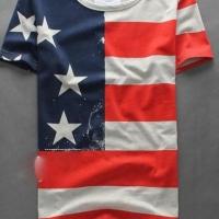 New spring 2014 fashion casual man t shirts men s usa american flag t shirt men