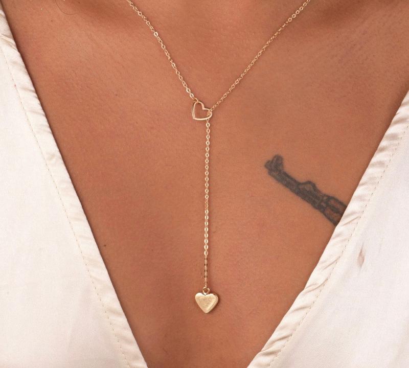 Nouveau mode la mode bijoux cuivre coeur cha ne lien collier cadeau pour les femmes fille