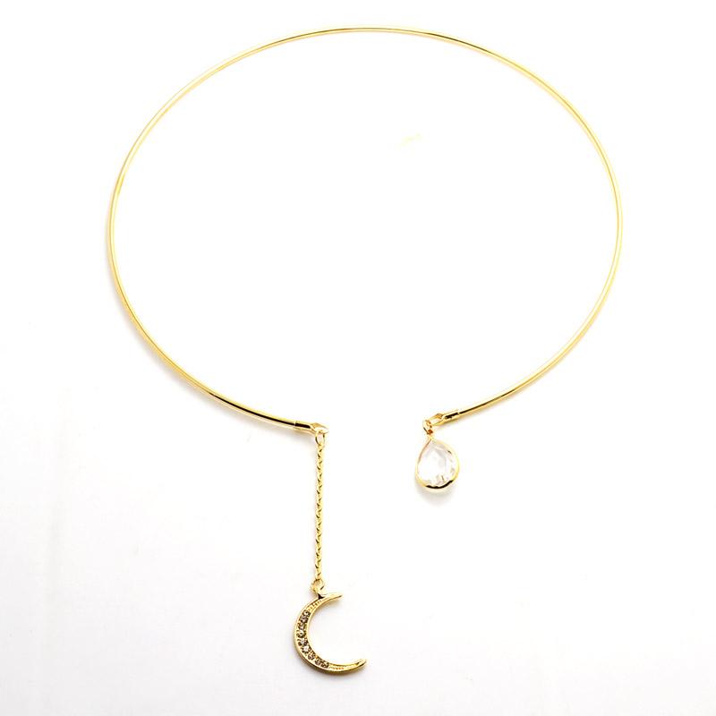 Nouveaux bijoux de mode pierre lune avec cristal couples collier cadeau pour les femmes fille n2057 2