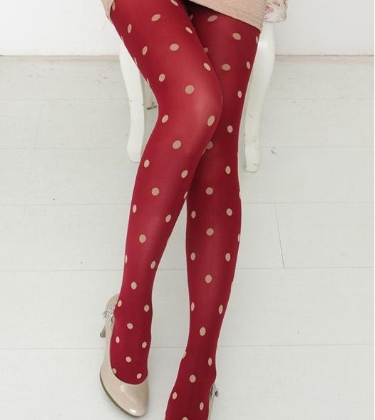 Pantyhoses free shipping 2016 new fashion 1pcs retro big dots high quality velvet tight pantyhose candy 1