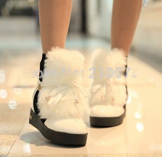 Plus size36 40 fashion elegant lady s short boots winter warm fur women ankle charming warm 1