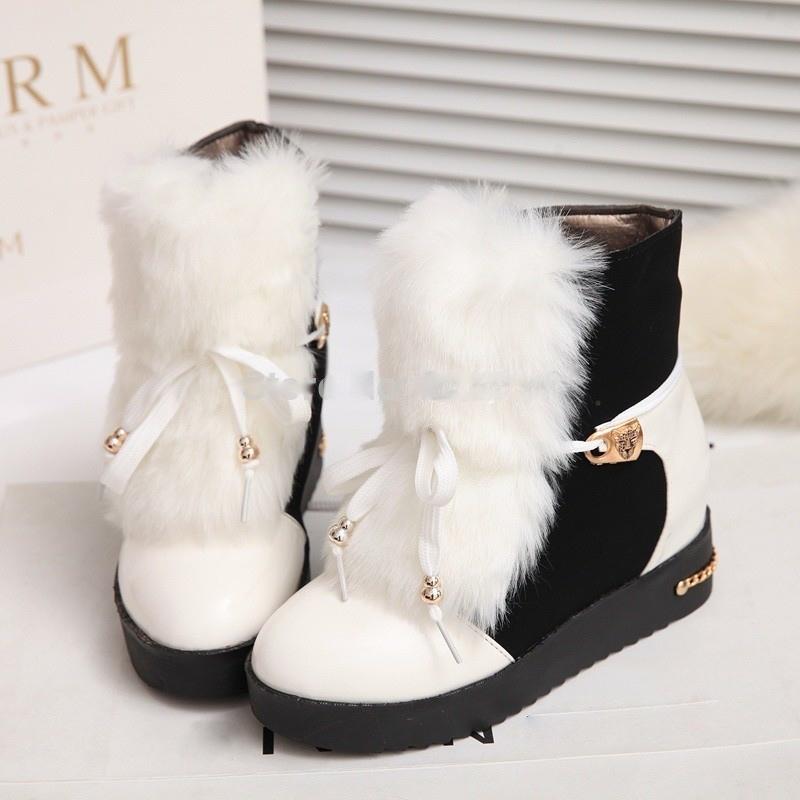 Plus size36 40 fashion elegant lady s short boots winter warm fur women ankle charming warm