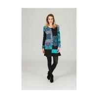 Robe courte en coton a manches longues col rond aller simplement ro1108 4