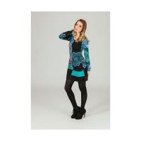 Robe courte en coton a manches longues col rond aller simplement ro1108 5