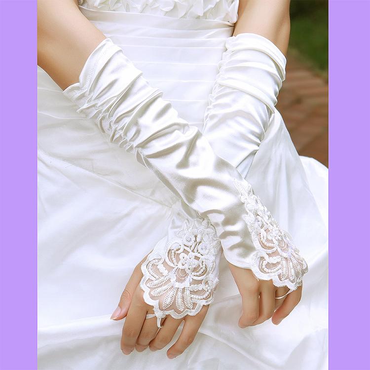 The bride wedding dress formal dress red lace fingerless embroidered lucy refers to gloves st13