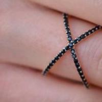 Top quality luxury elegant gold tone cross ring plain x ring cuff geometric knuckle rings for 1