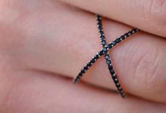 Top quality luxury elegant gold tone cross ring plain x ring cuff geometric knuckle rings for 1