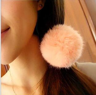 Ts south korea angora artificial rabbit ball hair bands hair ball of fur hair rope band