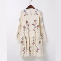 Vintage r tro broderie coton manches longues robes de mode femmes deux pi ces costume casual 7