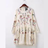Vintage r tro broderie coton manches longues robes de mode femmes deux pi ces costume casual 8